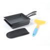 HAWOK Japanese Omelette Pan Cast Iron Rectangle Egg Pan tomagoyaki pan rolled eggs pre-seasoned
