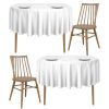 2 Pack White Round Tablecloths 70 Inch for 30-60 inch Tables 200 GSM Premium Quality Textured Washable Polyester Fabric Table Cloth [70'' is Not Table