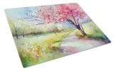 NEW Michigan Apple Blossoms in Watercolor Glass Cutting Board Decorative Tempered Glass Kitchen Cutting and Serving Board Large Size Chopping Board