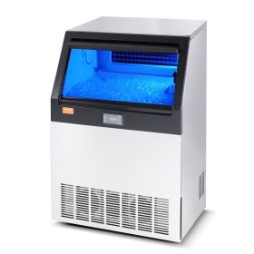 VEVOR Commercial Ice Maker, 160lbs/24H, Ice Maker Machine, 80 Ice Cubes in 12-15 Minutes, Freestanding Cabinet Ice Maker with 66lbs Storage Capacity L