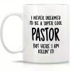 11 Oz Coffee Cup Funny Mug - Cool Pastor Minister Church Christian Ceramic Hot Coffee Travel Mug Funny Camping