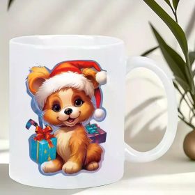 Festive Cartoon Puppy Ceramic Coffee Cup Insulated Reusable Just Perfect for Hot And Cold