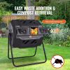 VEVOR Compost Bin, 43-Gal Dual Chamber Composting Tumbler, Large Tumbling Rotating Composter with 2 Sliding Doors and Steel Frame