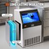 VEVOR Commercial Ice Maker, 160lbs/24H, Ice Maker Machine, 80 Ice Cubes in 12-15 Minutes, Freestanding Cabinet Ice Maker with 66lbs Storage Capacity L