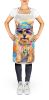 Yorkshire Terrier Hippie Dawg Apron Cooking Kitchen Server Baking Crafts Gardening for Adult Women Men, Unisex, Large, Multicolor