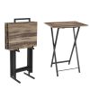 TV Trays for Eating Set of 4 with Stand,Folding TV/Snack Tray Table Set,Folding TV Dinner Tables for Small Space