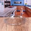 Designer Swirl 12" Acrylic Dinner Plates Set of 4, Crystal Clear Plastic Plates Reusable, Unbreakable Kitchen Plates for All Occasions BPA Free Dishwa
