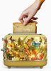 2 slice Vintage Toaster SUS304 Food grade 6 Browning level Fashion High Lift Bar Flower Watermark Painting Process 3 Features-Thaw / reheat / cancel,
