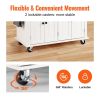 VEVOR Kitchen Island Cart with Solid Wood Top, 35.4" Width Mobile Carts with Storage Cabinet, Rolling Kitchen Table with Spice Rack, Towel Rack