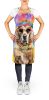 Weimaraner Hippie Dawg Apron Cooking Kitchen Server Baking Crafts Gardening for Adult Women Men, Unisex, Large, Multicolor
