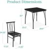 Modern 3-Piece Metal Frame Dining Set with  Wood Top Table and 2 Chairs