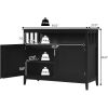 Wood 2-Door Dining Buffet Sideboard Cabinet with Open Storage Shelf