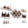5-Piece Wall Mounted Wine Rack Set with Storage Shelves