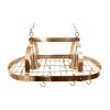 Rustic 2 Light 10 Hook Ceiling Mounted Hanging Pot Rack
