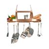 Rustic 2 Light 10 Hook Ceiling Mounted Hanging Pot Rack
