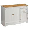 Sideboard Buffet Cabinet with Light Wood Finish Top and Knobs