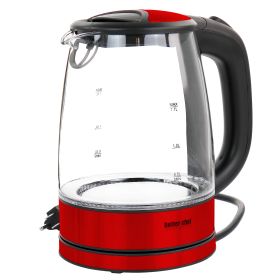 Better Chef 1.7 Liter 360 Degree Glass Cordless Electric Kettle (Color: Red)