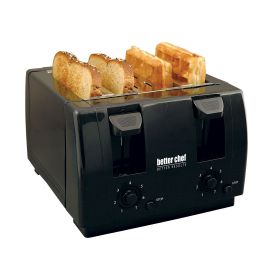 Better Chef 4 Slice Dual Control Toaster in (Color: Black)