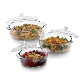 6-Piece Glass Bakeware Casserole Baking Dish Set - Dishwasher and Oven Safe (Option: Dishwasher And)