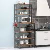 Modern  Metal Wood Kitchen Baker's Rack Shelf Microwave Stand