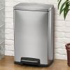 13-Gallon Kitchen Trash Can with Step Lid in Stainless  Finish