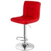 Set of 2 Modern Adjustable Height Barstools w/ Comfortable  PU Leather Seat