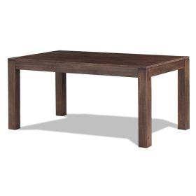 Modern Farmhouse 63-inch Solid Wood Dining Table in Rustic  Finish (Color: Rustic Brown)