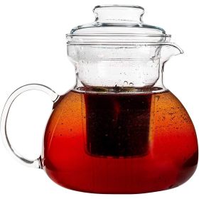 1.5 Quart Stovetop Clear Glass Teapot Kettle (Option: Infuser)