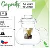 1.5 Quart Stovetop Clear Glass Teapot Kettle
