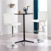 Set of 2 Modern Adjustable Height Bar Stool with PU Leather Swivel Seat