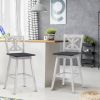 Set of 2  Wood 29-in Modern Kitchen Dining Farmhouse Swivel Seat Barstool