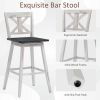 Set of 2  Wood 29-in Modern Kitchen Dining Farmhouse Swivel Seat Barstool