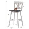 Set of 2  Wood 29-in Modern Kitchen Dining Farmhouse Swivel Seat Barstool
