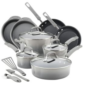 Nonstick pans pans 15-piece set (Color: Grey)