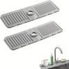 2Pcs Kitchen Sink Splash Guard - Silicone Faucet Handle Drip Catcher Tray Behind Faucet