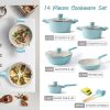11 Pieces Pots and Pans Granite Stone Cookware Set Non Stick Pot Set, Nonstick Cooking Pots