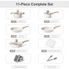11 Pieces Pots and Pans Granite Stone Cookware Set Non Stick Pot Set, Nonstick Cooking Pots
