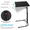 Folding Tray Table Portable Sofa TV Tray Laptop Desk C Side Adjustable Eating Dinner Coffee Table with 3 Adjustable Heights 3 Angles 55lbs Load Bearin