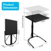 Folding Tray Table Portable Sofa TV Tray Laptop Desk C Side Adjustable Eating Dinner Coffee Table with 3 Adjustable Heights 3 Angles 55lbs Load Bearin