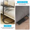 Folding Tray Table Portable Sofa TV Tray Laptop Desk C Side Adjustable Eating Dinner Coffee Table with 3 Adjustable Heights 3 Angles 55lbs Load Bearin
